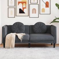 "Rantry" fotelis su pagalvėle 2 sėdimos vietos Tamsiai pilkas aksomas Sodo baldų apdaila Sofa sofa lova Svetainės sofos Lauko svetainės sofos Lauko svetainė Terasa Lauko kiemas