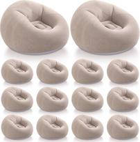 "Realspring" pripučiamas "Bean Bag" lauko stovyklavimo kėdės Pripučiama tingi sofa sulankstoma nešiojama nešiojama "Bean Bag Recliner Couch" kino vakarams (kava, 12 pakuočių)