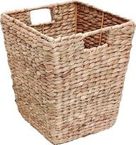 "Relaxdays" šiukšliadėžė popieriui, vandens hiacintas, aukštis x plotis x gylis: 30 x 25 x 25 cm, skirta biurui ir svetainei, kvadratinė šiukšliadėžė popieriui, natūrali