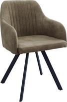 "Riess Ambiente Lucca" kėdė "Antique Taupe" su elegantišku dygsniavimu "Roadster Armrest Chair" valgomojo kėdė