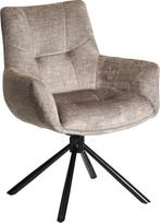 "Riess Ambiente Signature Swivel Design Chair Taupe Velvet" valgomojo kambario kėdė su 360° pasukimo funkcija ir metaline spyruokle