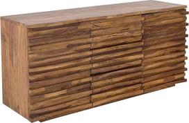 "Riess Ambiente Solid Sideboard Relief" 160 cm Šešamedžio medžio akmens apdailos komoda šoninė spinta