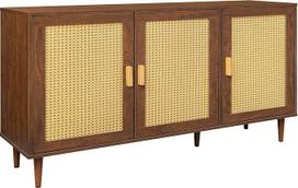 "Riess Ambiente Vienna Retro Sideboard" 120 cm rudos spalvos medienos medžiaga Vienos pintinė rotango komoda spintelė