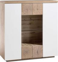 "Robas Lund Helsinki" aukštų lentynų spintelė balta matinė ąžuolo medienos galo plotis 110 x aukštis 114 x gylis 40 cm