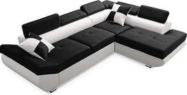 "Robin Saturn" kampinė sofa su miego funkcija, sofa lova su saugojimo dėže ir pagalve, laisvai pastatoma L formos kampinė sofa, apmušalų komplektas, sofa