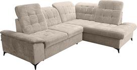 "Robin Inspire" kampinė sofa su miego funkcija, lovos dėžė, L formos sofa, kampinė sofa, sofa lova, laisvai pastatoma, reguliuojamas sėdynės gylis, atlošo aukštis, Neo 268 x 210 x 90 cm, kreminės spalvos