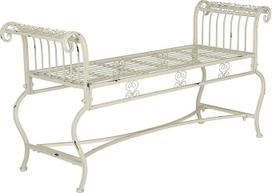 "Safavieh" lauko kolekcijos "Brielle Antique White" suoliukas