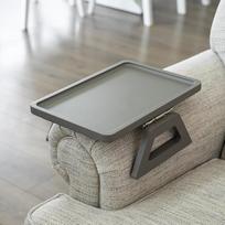 "Shamrock Home" bambuko sofos staliukas, prisegamas prie sofos fotelio TV vakarienė Nuotolinio valdymo pultelis Gėrimai ir užkandžiai 13,7" x 9,5" pilka spalva