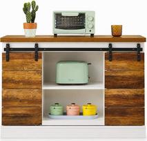 "Sideboard" komoda Virtuvės spintelė 105 x 70 x 40 cm - bufetinė spintelė su stumdomomis durimis, 3 lentynomis ir stalčiumi - ūkinio stiliaus spintelė svetainei, virtuvei ir prieškambariui