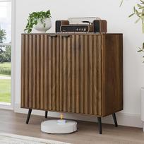 "Smuxee Walnut Storage Cabinet", laisvai stovinti bufeto spinta su briaunotomis durimis, medinė bufeto spinta svetainei, įėjimui, prieškambariui
