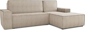 "Sofnet Totti L" kampinė sofa su miego funkcija ir lovos dėže, L formos sofa, minkšta sofa, sofa lova, sofos komplektas (smėlio spalvos (Poso 100), kampinė sofa dešinė)