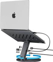 "Spigen ArcDock" "6-in-1" nešiojamojo kompiuterio stovas su doko stotimi, įskaitant USB C į C kabelį Ergonomiškas, USB A/C ir 4K 60Hz HDMI, skirtas "MacBook iPad Pro Air Neo A16 M2 M3 M4 M5" ir visiems nešiojamiesiems kompiuteriams iki 15,6 colių