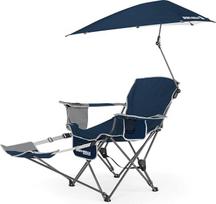"Sport-Brella Recliner Chair" kėdė: Kėdė su 3 padėčių gulimuoju krėslu ir pilnai uždengiamu skėčiu