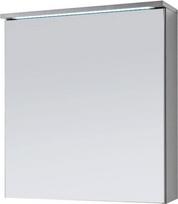 "Stella Trading TWO" titano / baltos spalvos vonios kambario veidrodinė spintelė su LED apšvietimu - 60 x 68 x 22,5 cm (plotis x aukštis x gylis)
