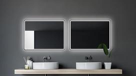 "Talos" LED vonios kambario veidrodis 80 x 60 cm - tinka drėgnoms patalpoms Vonios kambario veidrodis su apšvietimu Matinis juodas aliuminio rėmas Sieninis veidrodis su šviesos rėmeliu