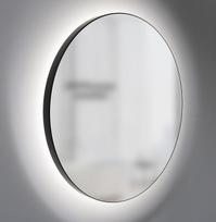 "Talos" LED vonios kambario veidrodis - 60 cm sieninis veidrodis su visaapimančiu LED apšvietimu, 5 mm veidrodiniu stiklu, matinės juodos spalvos aliuminio rėmu, 4200 K neutralios baltos spalvos, IP44