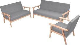 "Tidyard" sofos komplektas iš 3 dalių audinio šviesiai pilkos spalvos minkštasuolis "Lounge Sofa", skirtas svetainei, prieškambariui, biurui 275179