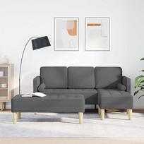 "Tidyard" sofos rinkinys 2 dalių tamsiai pilka 173 x 131 x 67 cm audinys minkšta sofa Lounge sofa svetainei, prieškambariui, biurui 3329253