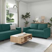 "Tidyard" 2 dalių sofos komplektas su pagalvėlėmis, tamsiai žalias audinys, minkšta sofa-lovos sofa svetainei, prieškambariui, biurui3324736