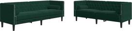 "Tomostar" sofos komplektas Wohnzimmer, 3-Sitzer ir 2-Sitzer, Chesterfield ir Nackenrolle, 2-teilig, Dunkelgrün