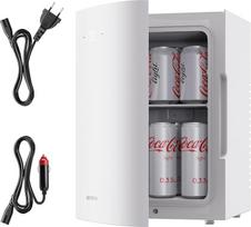 "Upstreman 2 in 1" mini šaldytuvas 13 l, AC/DC, skirtas automobiliui, biurui, kambariui, bendrabučiui, stovyklavietei, vėsus ir šiltas, nešiojamas tylus šaldytuvas gėrimams, kosmetikai, odos priežiūrai, vaisiams, baltas, TR13