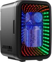 "Upstreman TR4-S" mini šaldytuvas 4 l / 6 skardinės, mini šaldytuvas su LED apšvietimu, 12 V/220 V, mini šaldytuvas žaidimams, bendrabučiui, biurui ir automobiliui, juodas
