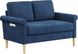 "Vesgantti" dvivietė sofa, maža medžiaginė sofa su porankiu, mini sofa svetainei, namams, biurui, lengvai surenkama, 123 x 70 x 88 cm