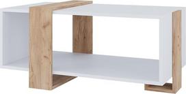 "Vicco Aven" kavos staliukas "White Gold Kraft Oak" 91,5 x 52 cm su papildoma lentyna knygoms ir žurnalams