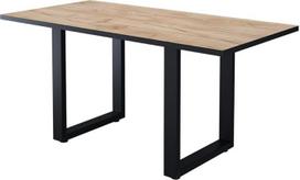 "Vicco Livorno" valgomojo stalas juodas/aukso spalvos ąžuolas 160 x 80 cm Tinka 4 asmenims Tvirta konstrukcija be prailginimo