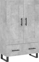 "vidaXL Highboard", stalviršis su daugybe vietos, universali spintelė, komoda su stalčiais, skirta svetainei, moderni, betoninė pilka medžio medžiaga