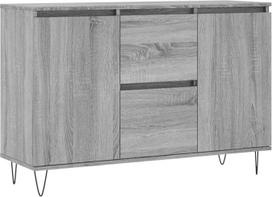 "vidaXL Sideboard", komoda su daugybe saugojimo vietos, aukšto lygio svetainės spintelė su geležinėmis kojomis, spintelė, šoninė spintelė, pilka Sonoma medienos medžiaga