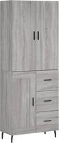 "vidaXL" aukštoji lenta "Grey Sonoma" 69,5x34x180 cm Kompozitinė mediena