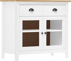 "vidaXL" bufetas "Hill White" 90 x 40 x 80 cm pušies masyvo mediena