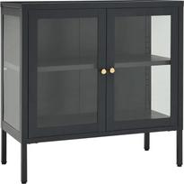 "vidaXL" bufetas antracito spalvos 70 x 35 x 70 cm Plienas ir stiklas