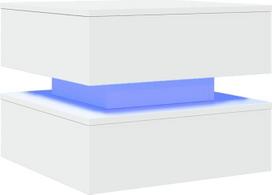 "vidaXL" kavos staliukas, svetainės staliukas su RGB LED apšvietimu, svetainės staliukas, kavos staliukas, telefono staliukas, sofos staliukas, baltas