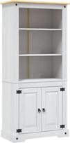 "vidaXL" pušies spinta Meksikos stiliaus "Corona" knygų spinta Vitrina Stovinti vitrina Highboard komoda 80 x 40 x 170 cm Balta