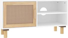 "vidaXL" TV spintelė "Lowboard" TV baldai TV staliukas TV spintelė "HiFi" spintelė Balta 80 x 30 x 40 cm Pušies masyvas Natūralus rotangas