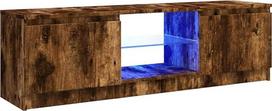 "vidaXL" TV spintelė su LED apšvietimu TV baldų staliukas TV spintelė "HiFi" spintelė Rūkytas ąžuolas 120 x 30 x 36 cm