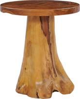 "vidaXL" tvirtas tikmedžio kavos staliukas Rustic Side Table Svetainės stalas Sofos stalas Medinis stalas Medžio masyvo stalas 40 x 40 cm apvalus