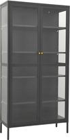 "vidaXL" vitrina antracito spalvos 90 x 40 x 180 cm Plienas ir grūdintas stiklas