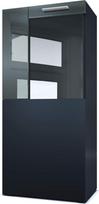 "Vladon Movie Standing / Hanging Display Cabinet Matte Black / Grey High Gloss" - moderni stiklinė vitrina - (plotis x aukštis x gylis): (50,5 x 111 x 32,5 cm)