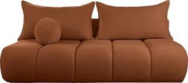 "WFL GROUP" sofa-lova su dėže - 3-viečių sofa-lova su miego ir lovos funkcijomis - skandinaviško modernaus dizaino minkšta sofa-lova - minkštas buclé, bucle audinys - terakotos rudos spalvos