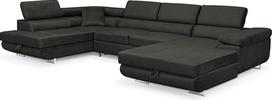"Wohnlandschaft Aller Moon U XXL" kampinė sofa su miego funkcija ir dviem lovų dėžėmis (grafitinė, kairė) | Miego funkcija, Dvi lovų dėžės