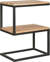 "Wohnling Akola" šoninis stalas S formos medžio masyvo akacija / metalas 45 x 60 x 30 cm Dizainas Svetainės stalas Kaimo namų stiliaus šoninis stalas Kvadratinis saugojimo stalas