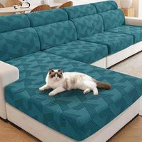 "XINEAGE" sofos sėdynės pagalvėlės dangtelis Geometrinis žakardas Kanapės pagalvėlė Slipcover Stretch Single Cushion pakaitalas su elastingu dugnu ir neslystančiu dirželiu (1 sėdima vieta, Peacock Blue)