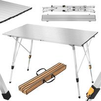 "Woltu CPT8132sb" aliumininis stovyklavimo stalas, sulankstomas stalas su krepšiu, kelioninis stalas 4-6 žmonėms, 120 x 68,5 cm, reguliuojamo aukščio sulankstomas stalas stovyklavimui, sodui, balkonui