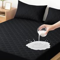 "Ystyle" čiužinio apsauga, atspari vandeniui, 90 x 200 cm, apsauganti nuo drėgmės, ištiesiama iki 30 cm, minkšta, neslystanti čiužinio apsauga, apsauganti nuo dulkių erkučių, skalbiama, juoda