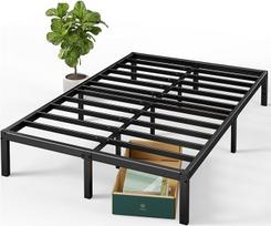"Zinus Elias" metalinės platformos lovos rėmas 36 cm aukščio, suderinamas su galvūgaliu Plieninis rėmas Lengvas surinkimas