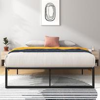 "Zinus Lorelai King" lovos rėmas - 150 x 200 cm aukščio lova su 36 cm aukščio dėže po lova - metalinis lovos rėmas su plieniniais skersiniais - juodas