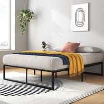 "Zinus Lorelei Classic" metalinis lovos rėmas 35,5 cm plieninių skersinių atrama suaugusiesiems, vaikams, paaugliams, lengvai surenkamas, po lova, kurioje galima laikyti daiktus Dvivietė juoda